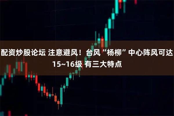 配资炒股论坛 注意避风！台风“杨柳”中心阵风可达15~16级 有三大特点